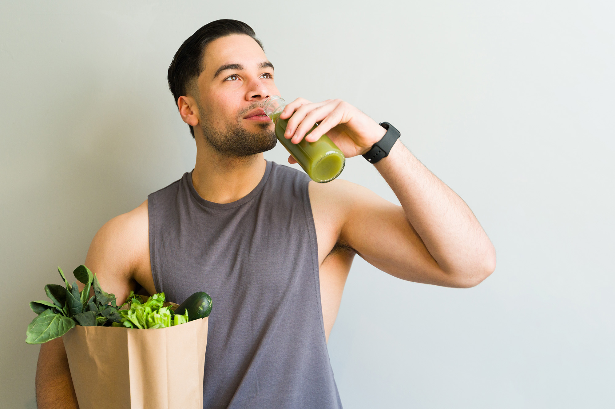 Man Drinking Juice